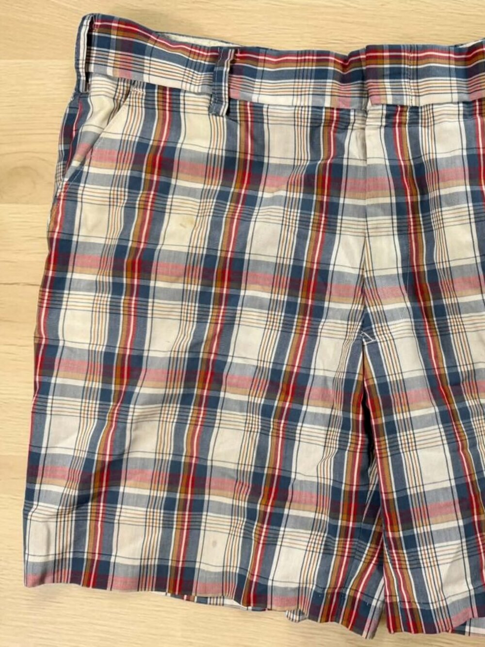 Vintage JCPenney Men Plaid Shorts Size 36 70s 80s Colorful Tartan Checked